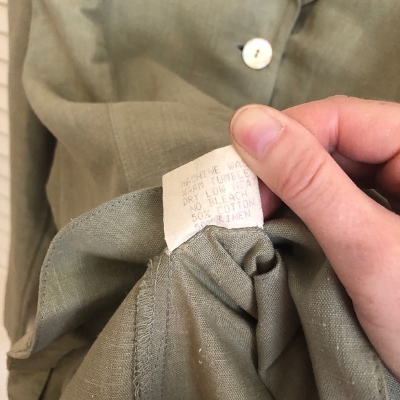 Vintage Oversized Linen Blend Blazer with Interesting Buttons - Picture 9 of 9